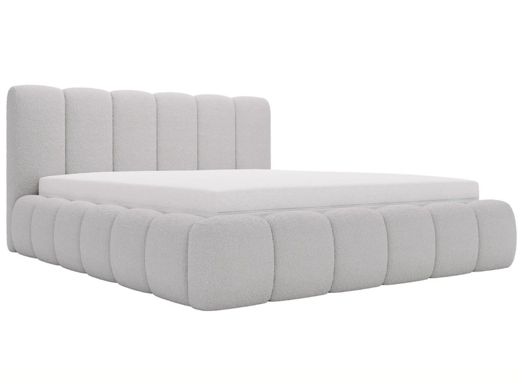 Łóżko tapicerowane z pojemnikiem i stelażem 160x200 Cloud jasnoszare