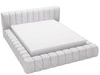 Łóżko tapicerowane z pojemnikiem na pościel i stelażem 140x200 Italia Jasnoszare