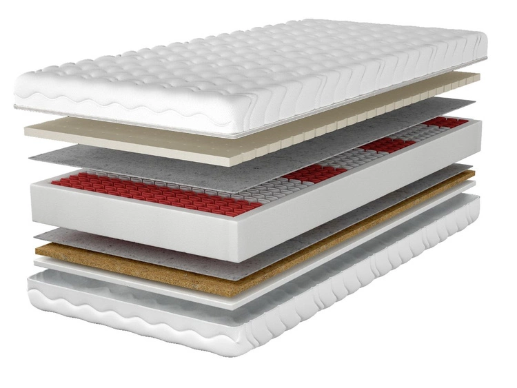 Materac kieszeniowy multipocket z lateksem i matą kokosową Nuvia 100x200
