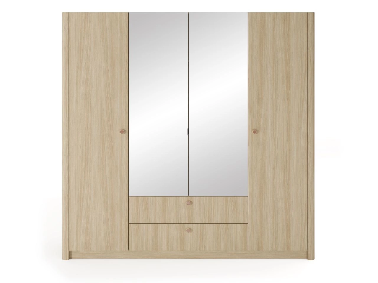 Szafa z drzwiami uchylnymi, szufladami oraz lustrem Bilancio Dąb Barista