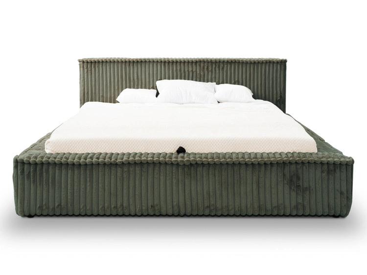 Łóżko tapicerowane z pojemnikiem i stelażem 120x200 Lago Zielone