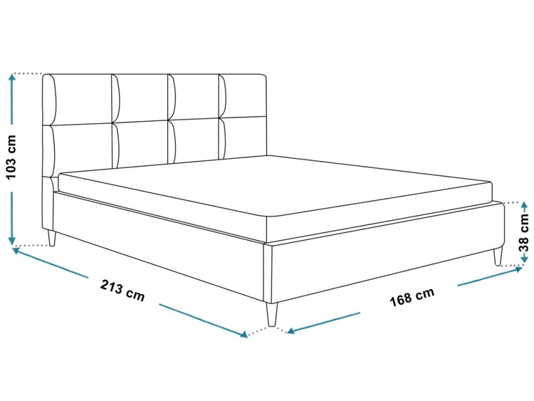 Łóżko tapicerowane ze stelażem 160x200 Luxe Beżowy