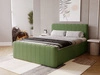 Łóżko kontynentalne z pojemnikiem na pościel 180x200 Osteno Zielone