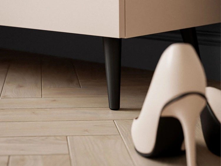 Komoda z szufladami i oświetleniem LED na czarnych nogach Nuveo Kaszmir