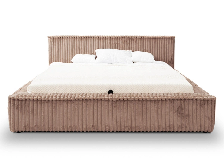 Łóżko tapicerowane z pojemnikiem i stelażem 180x200 Lago Brązowe