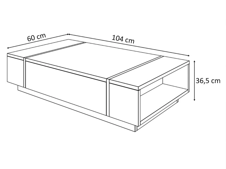 Stolik kawowy w stylu loft Lunelie dąb Flagstaff