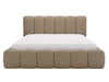 Łóżko tapicerowane bez pojemnika ze stelażem 140x200 Cloud w tkaninie bouclé Brązowe