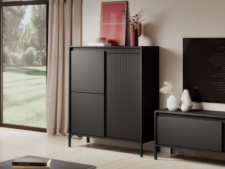 Komoda z drzwiami Sorano Czarna