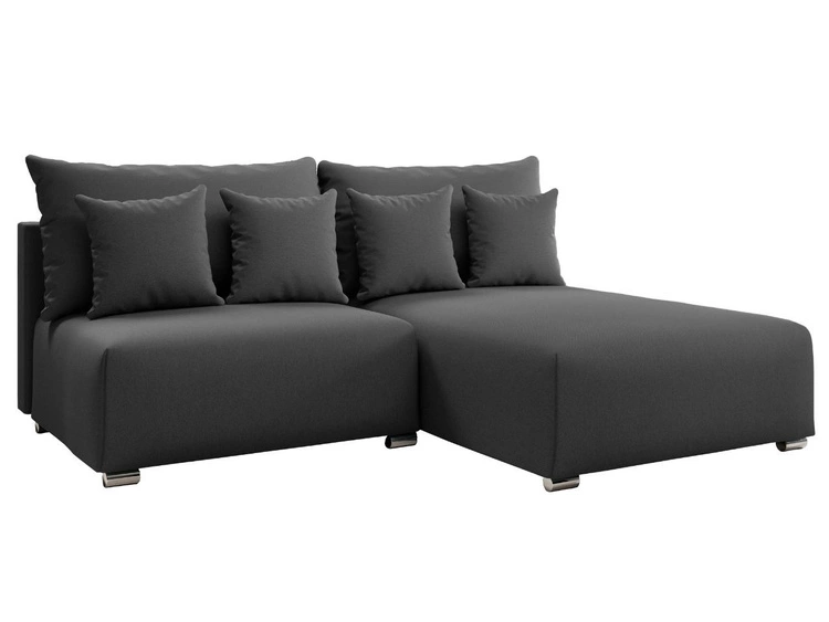 Narożnik L Prawy z funkcją spania i pojemnikiem Ronni Ciemny szary