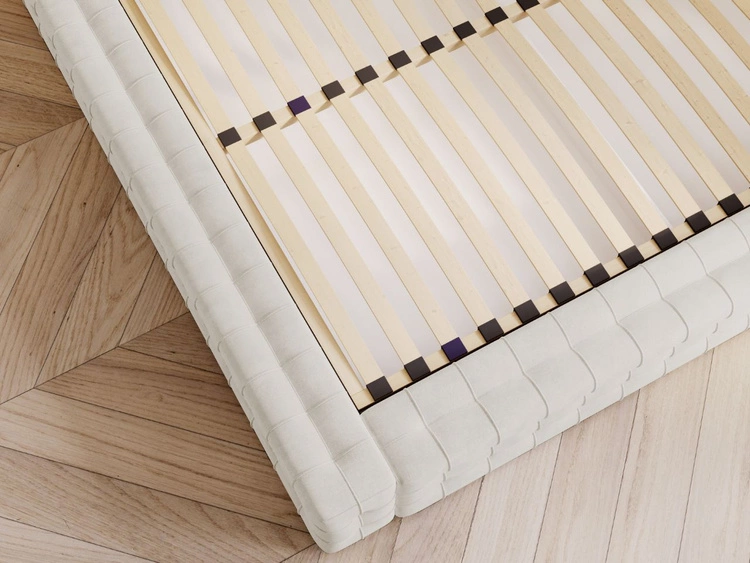 Łóżko tapicerowane z pojemnikiem i stelażem 160x200 Barbados Kremowe