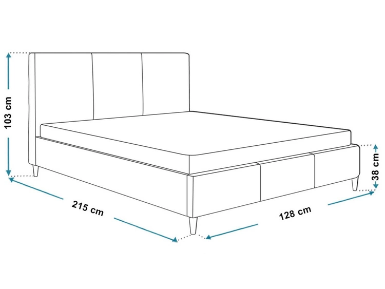 Łóżko tapicerowane ze stelażem 120x200 Trio Beżowe