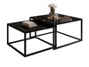 Stolik kawowy na czarnym stelażu z szklanym blatem Asumi Czarny 39x45