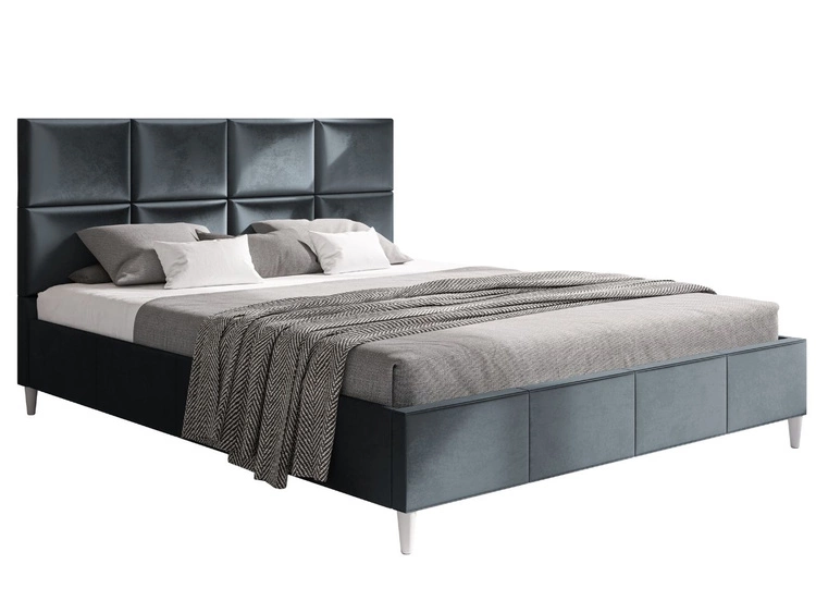 Łóżko tapicerowane ze stelażem 120x200 Luxe Ciemny szary