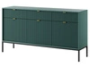 Komoda z drzwiami i szufladami Amber zielona na czarnych nogach
