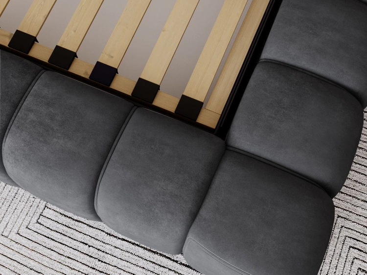 Łóżko tapicerowane z pojemnikiem na pościel i stelażem 180x200 Italia Ciemnoszare