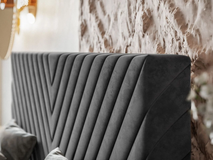 Łóżko tapicerowane z pojemnikiem i stelażem 120x200 Esma Beżowe