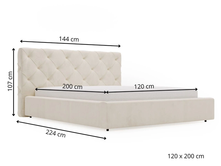 Łóżko tapicerowane z pojemnikiem i stelażem 120x200 Milano Antracytowe