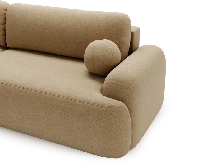 Narożnik L Lewy z funkcją spania i pojemnikiem Aurio Jasny brązowy