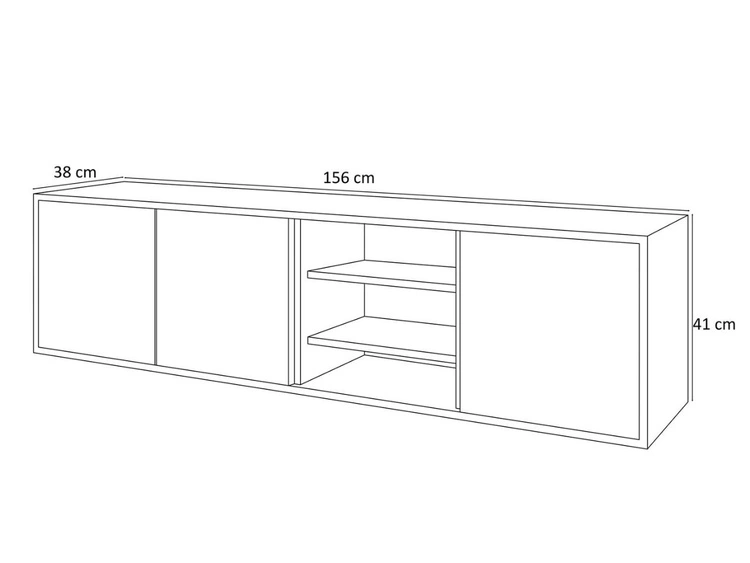 Szafka RTV pod telewizor wisząca z drzwiczkami Vivance Biały i dąb artisan