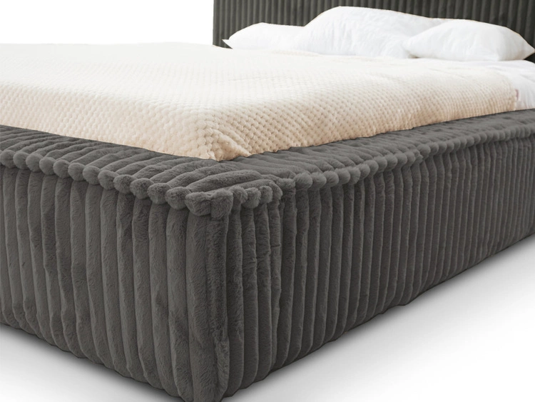 Łóżko tapicerowane z pojemnikiem i stelażem 140x200 Lago Szare