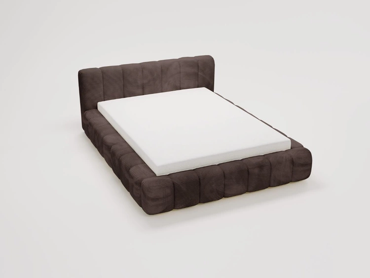 Łóżko tapicerowane z pojemnikiem na pościel 160x200 Ibiza Brązowe