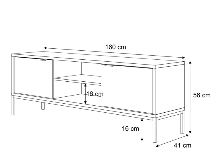 Szafka pod telewizor z drzwiczkami Tavio Czarna