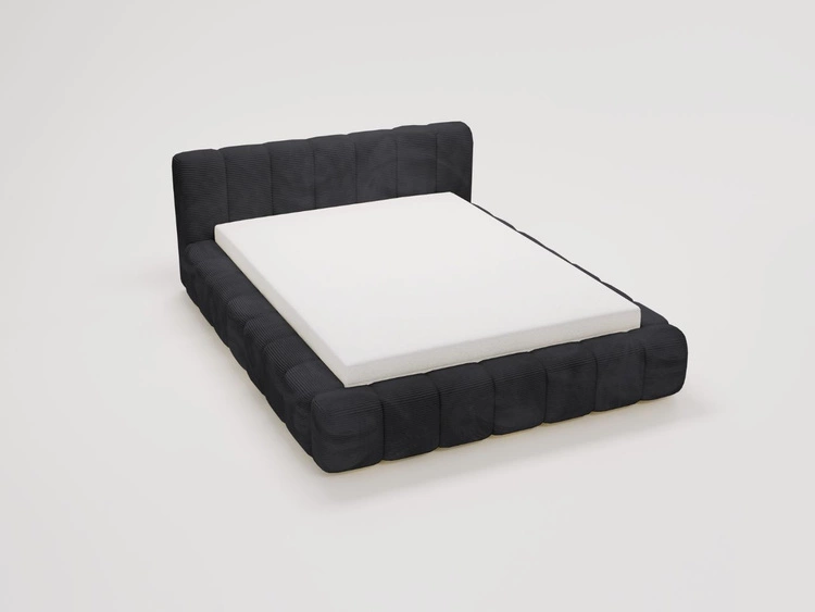 Łóżko tapicerowane z pojemnikiem na pościel 120x200 Ibiza Czarne