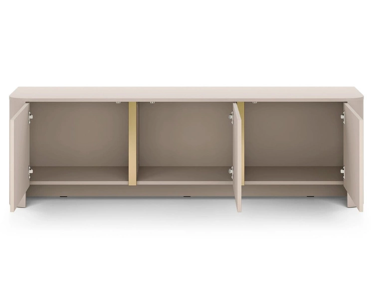 Szafka RTV ze złotą listwą dekoracyjną do salonu Brillo Kaszmir