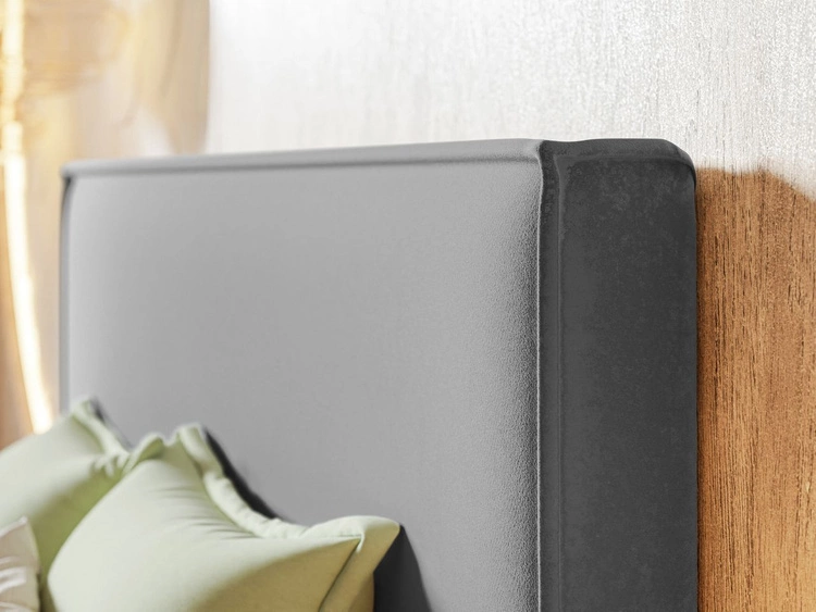 Łóżko tapicerowane ze stelażem 140x200 Grenada Szary