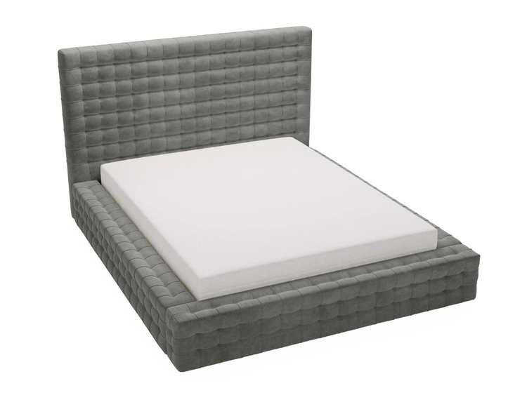 Łóżko tapicerowane z pojemnikiem i stelażem 140x200 Barbados Szare