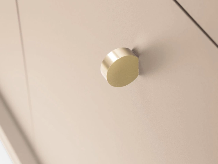 Komoda z drzwiami i szufladami na złotych nóżkach 104 cm Amor Beż piaskowy