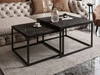 Stolik kawowy na czarnym metalowym stelażu Asumi Czarny 40x46