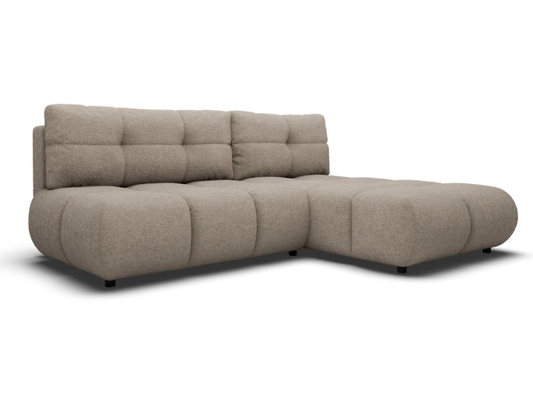 Narożnik z funkcją spania i pojemnikiem Prawy Milet Jasnoszary