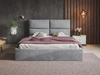 Łóżko tapicerowane z pojemnikiem i stelażem 180x200 Marad szare