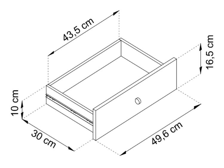 Stolik nocny z szufladą na złotych nóżkach Amor Granatowy