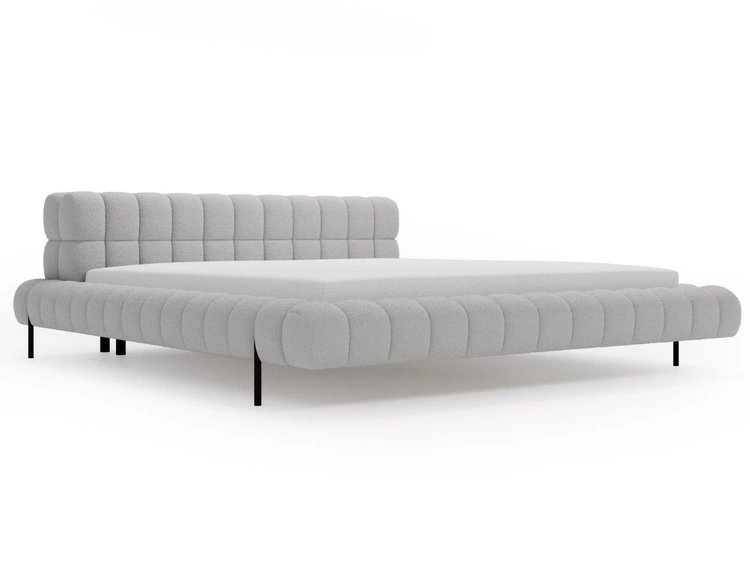 Łóżko tapicerowane ze stelażem 160x200 Imagine Szare