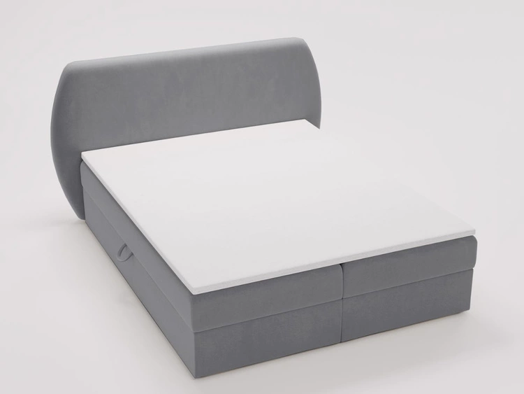 Łóżko kontynentalne z pojemnikiem na pościel 120x200 Bogota Ciemnoszare