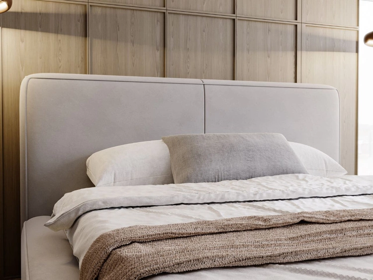 Łóżko tapicerowane z pojemnikiem i stelażem 140x200 Amaro Szare