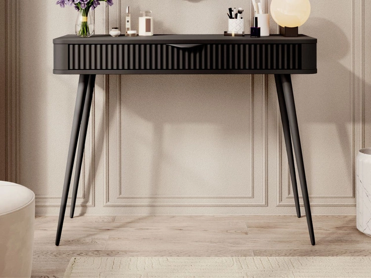 Toaletka z czarnymi metalowymi nogami Latina Czarna