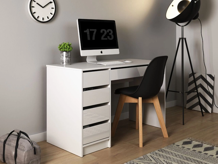 Biurko z szufladami Anes Biały mat