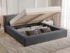Łóżko tapicerowane z pojemnikiem i stelażem 120x200 Mali Ciemnoszare