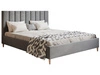 Łóżko tapicerowane ze stelażem 140x200 Snazi Szary