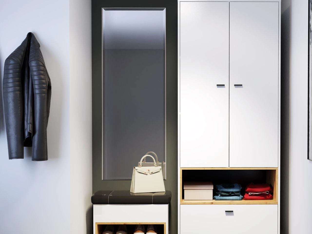 Lustro Geneva z obramowaniem w kolorze dąb artisan