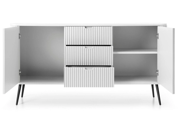 Komoda z drzwiami i szufladami na złotych nogach Viva Biały