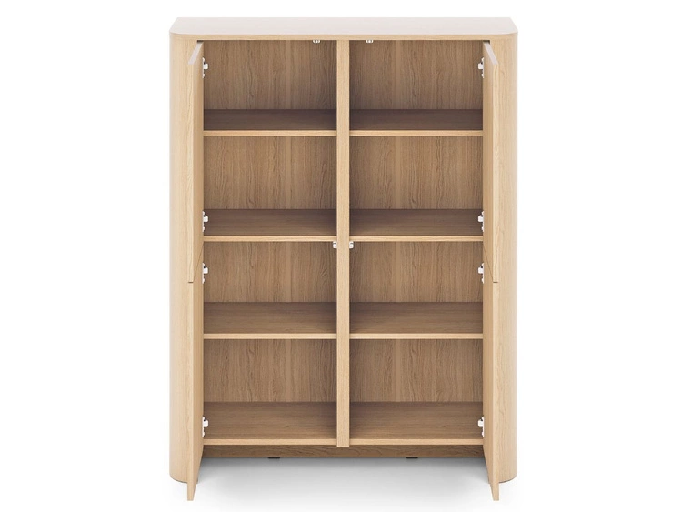 Komoda czterodrzwiowa ze złotą listwą dekoracyjną Brillo Dąb Vicenza