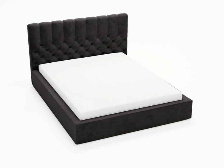 Łóżko tapicerowane z pojemnikiem i stelażem 180x200 cm Roma Czarne