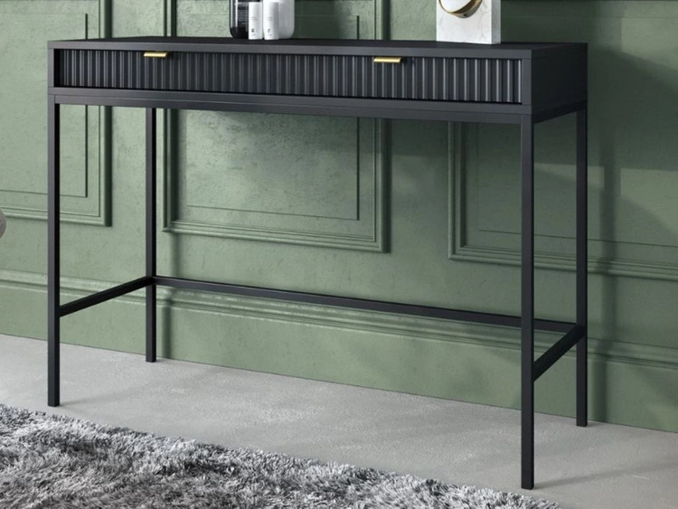 Toaletka z czarnymi metalowymi nogami Amber czarna