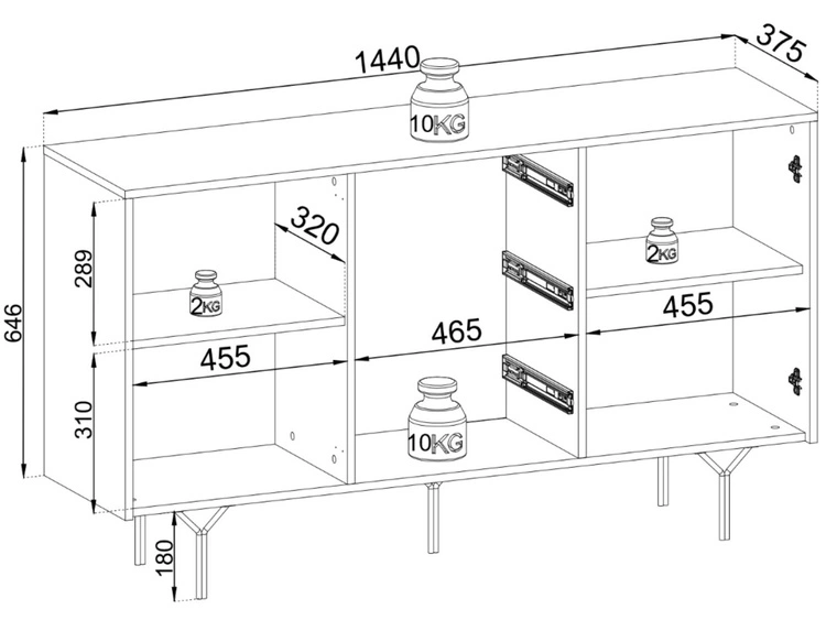 Zestaw mebli do salonu Ravi Czarny