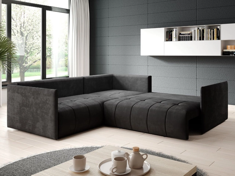 Narożnik L uniwersalny z funkcją spania i pojemnikiem Ardi L Brązowy