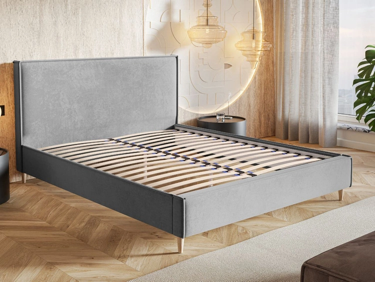 Łóżko tapicerowane ze stelażem 180x200 Grenada Szary